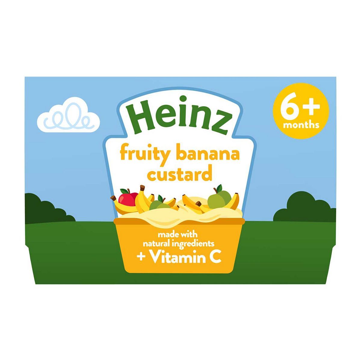 Heinz Banana Custard Pots Baby Food 6+ Months 4x 100g