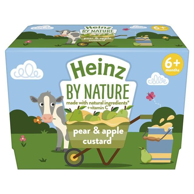 Heinz by Nature Apple & Pear Custard Pots, 6 mths+ Multipack