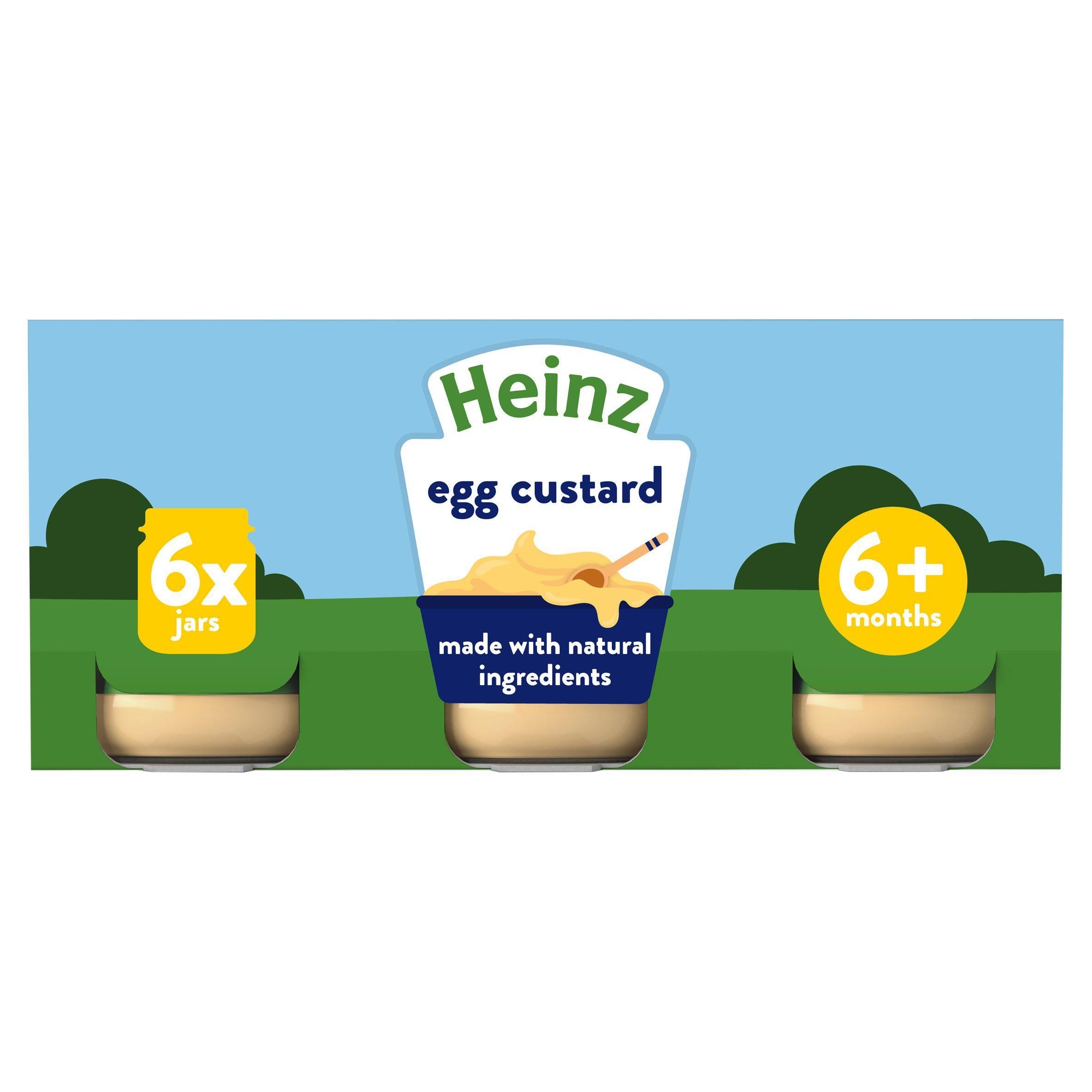 Heinz By Nature Egg Custard Jars Baby Food 6+ Months 6x120g