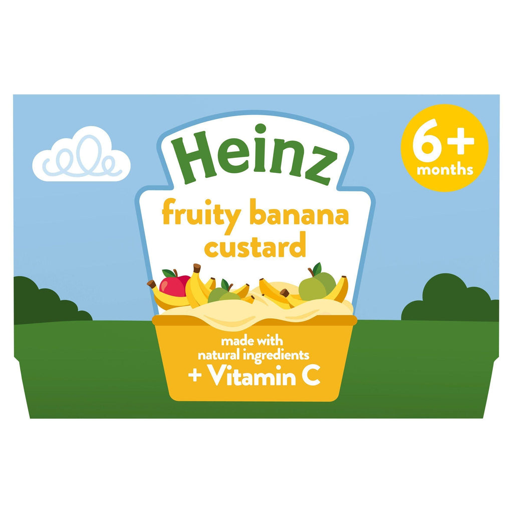 Heinz By Nature Fruity Banana Custard Baby Food Dessert Pots 6+ Months 4x100g