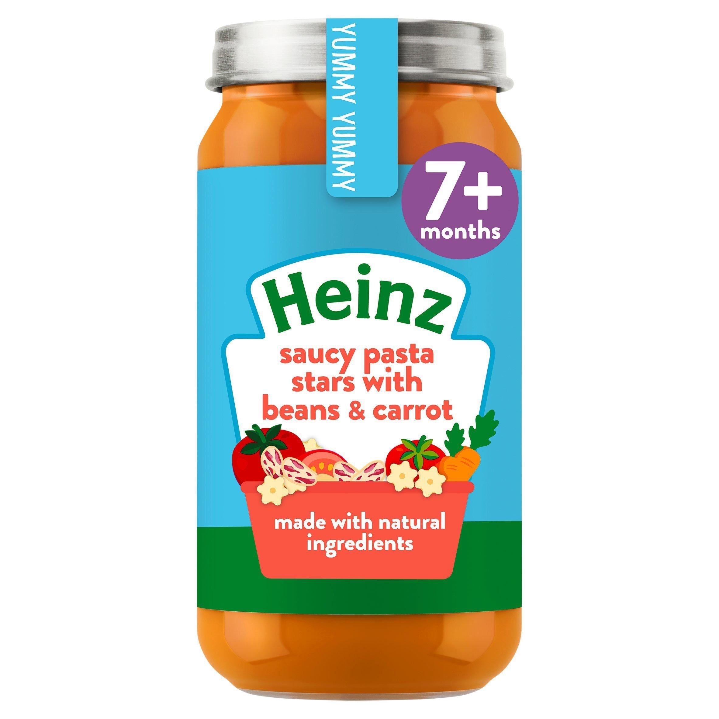 Heinz by Nature Saucy Pasta Stars with Beans &amp;amp; Carrot Baby Food 7+ Months 200g