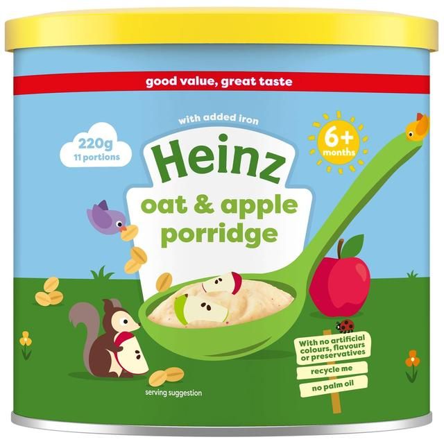 Heinz Creamy Oat &amp;amp; Apple Porridge Baby Food 6+ Months    220g