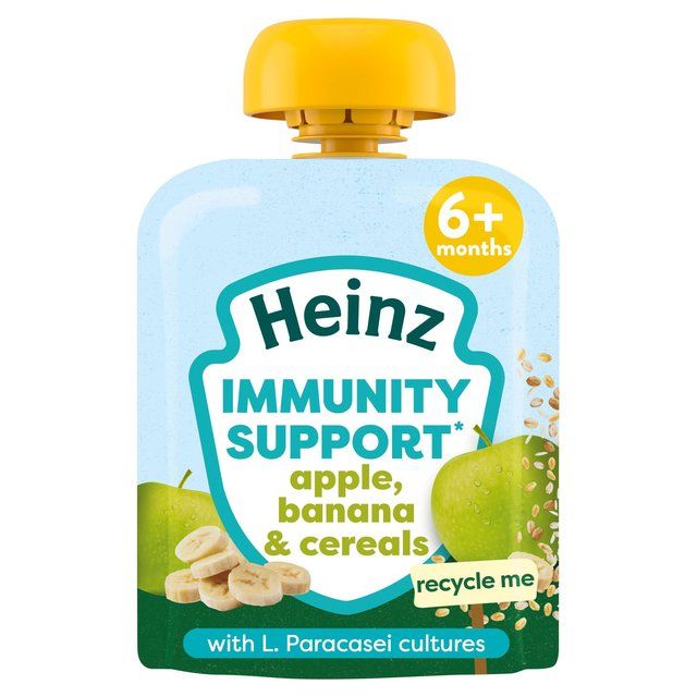 Heinz Immunity Support Baby Pouches Apple Banana &amp;amp; Cereals 6m+   85g