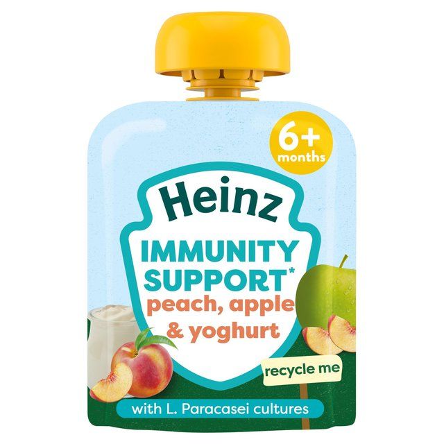 Heinz Immunity Support Baby Pouches Peach &amp;amp; Yoghurt with Apple 6m+   85g