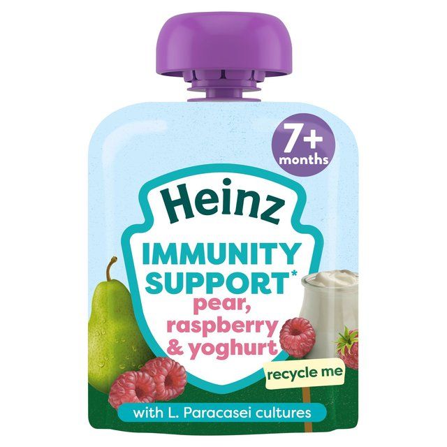 Heinz Immunity Support Baby Pouches Pear Raspberry &amp;amp; Yogurt 7M+   85g