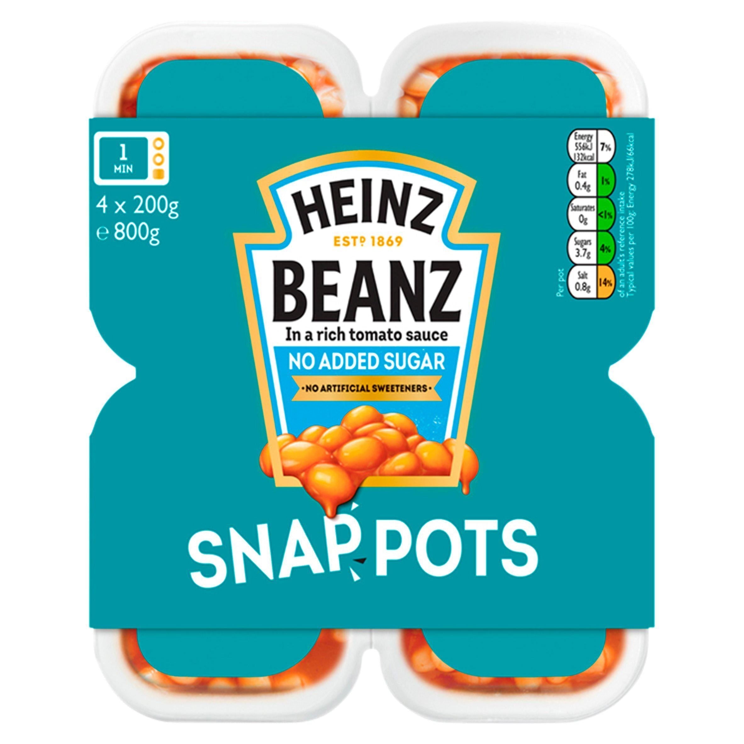 Heinz No Added Sugar Beans in a Rich Tomato Sauce 4x200g