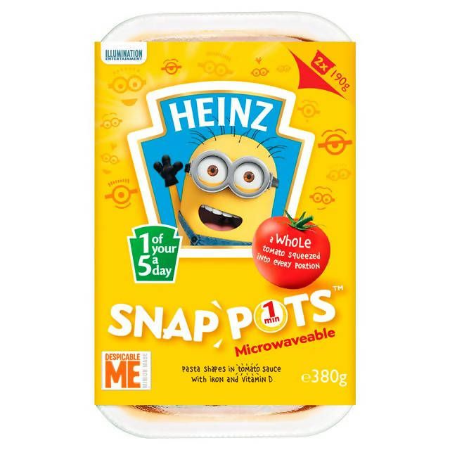 Heinz Snap Pots Pasta Shapes Minions 2x190g