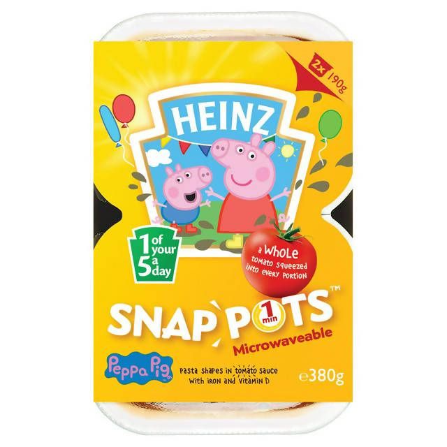 Heinz Snap Pots Pasta Shapes Peppa Pig 2x190g