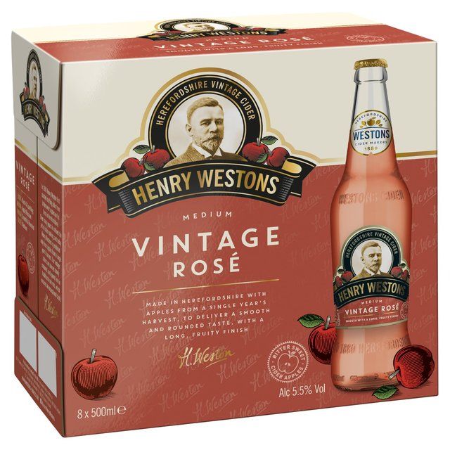 Henry Westons Vintage Rose Cider   8 x 500ml