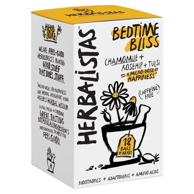 Herbalistas Bedtime Bliss Herbal Tea with Chamomile Rosehip & Tulsi   18 per pack