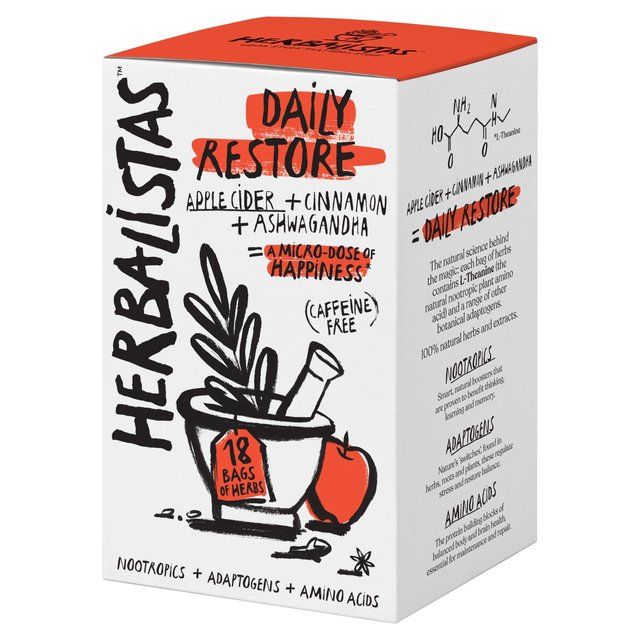 Herbalistas Daily Restore Herbal Tea with Apple Cinnamon &amp;amp; Ashwagandha   18 per pack