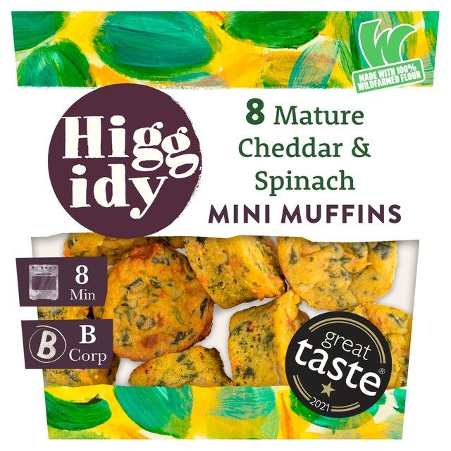 Higgidy 8 Cheddar &amp;amp; Spinach Mini Muffins   160g