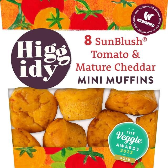 Higgidy 8 Cheddar &amp;amp; Tomato Mini Muffins   160g