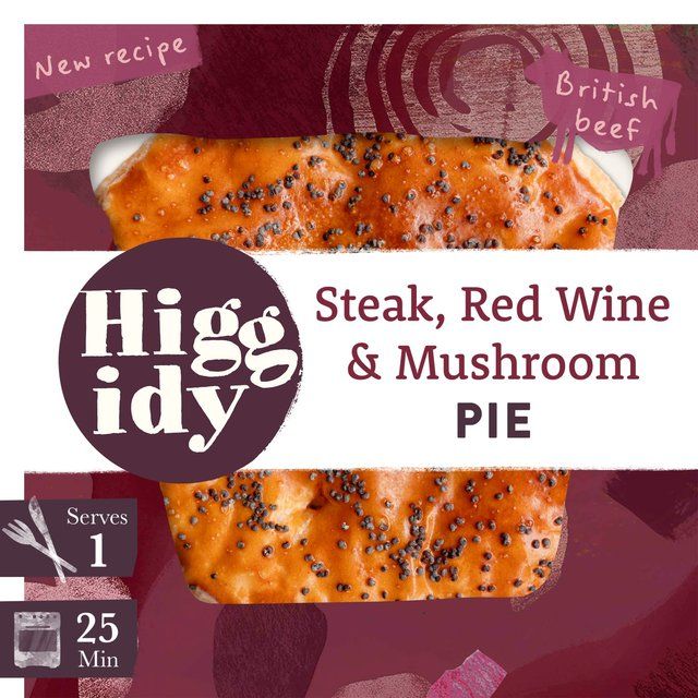 Higgidy Steak Mushroom &amp;amp; Red Wine Pie   250g