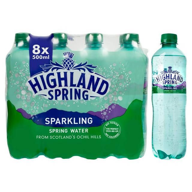 Highland Spring Sparkling Spring Water 8x500ml