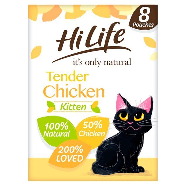 HiLife It's Only Natural Kitten Food - Tender Chicken   8 x 70g