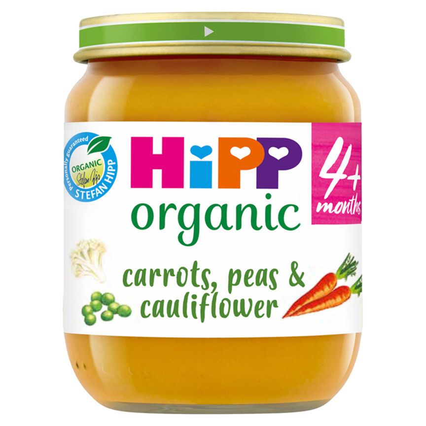 HiPP Carrots Cauliflower & Peas Baby Food Jar 4+ Months