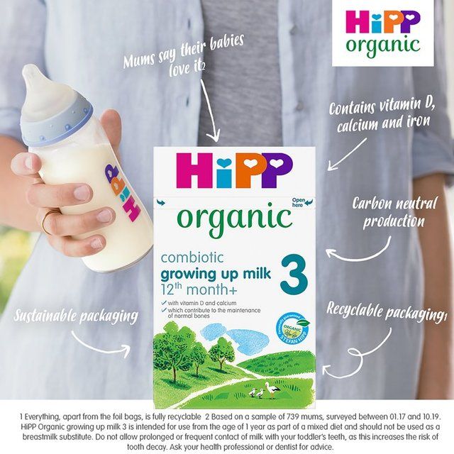 HiPP Organic 3 Growing up Baby Milk Powder Formula From 12 Months    600g