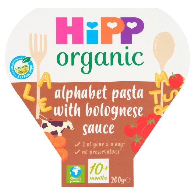 HiPP Organic Alphabet Pasta In Bolognese Sauce Toddler Tray Meal 10m+    200g