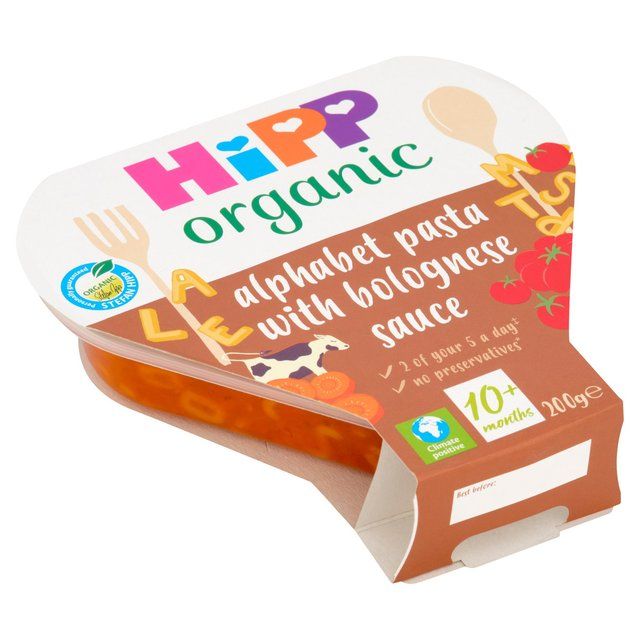 HiPP Organic Alphabet Pasta In Bolognese Sauce Toddler Tray Meal 10m+    200g