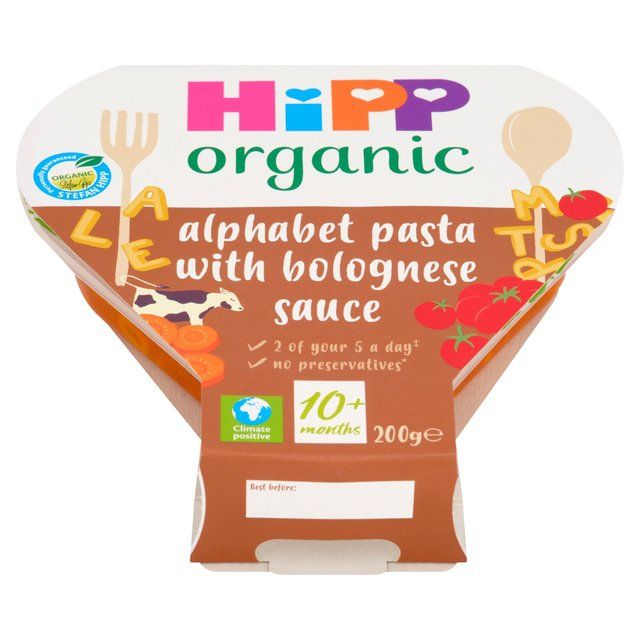 HiPP Organic Alphabet Pasta In Bolognese Sauce Toddler Tray Meal 10m+    200g