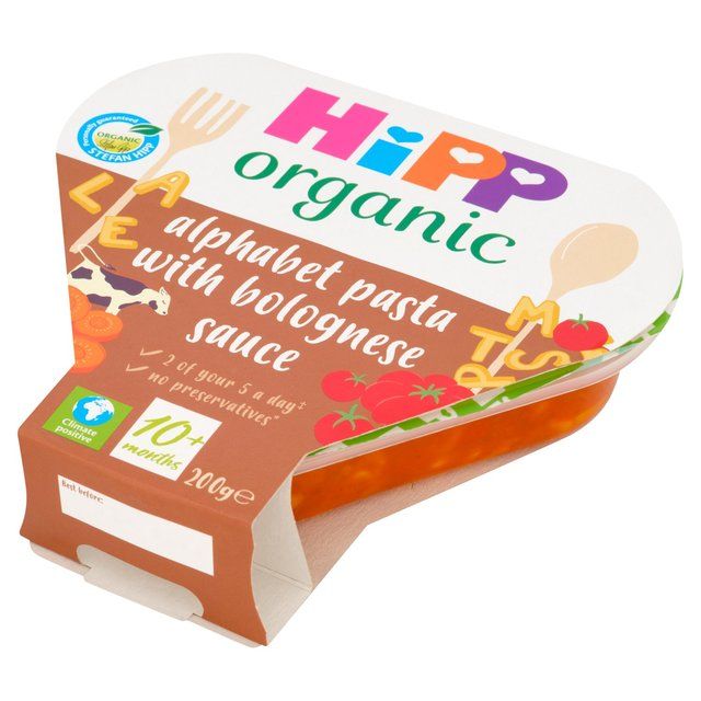 HiPP Organic Alphabet Pasta In Bolognese Sauce Toddler Tray Meal 10m+    200g