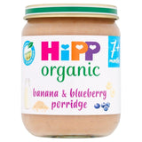 HiPP Organic Banana &amp;amp; Blueberry Porridge Baby Food Jar 7+ Months    160 per pack