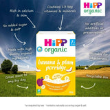 HiPP Organic Banana &amp;amp; Plum Porridge Baby Cereal 7+ Months (4 x 200g)