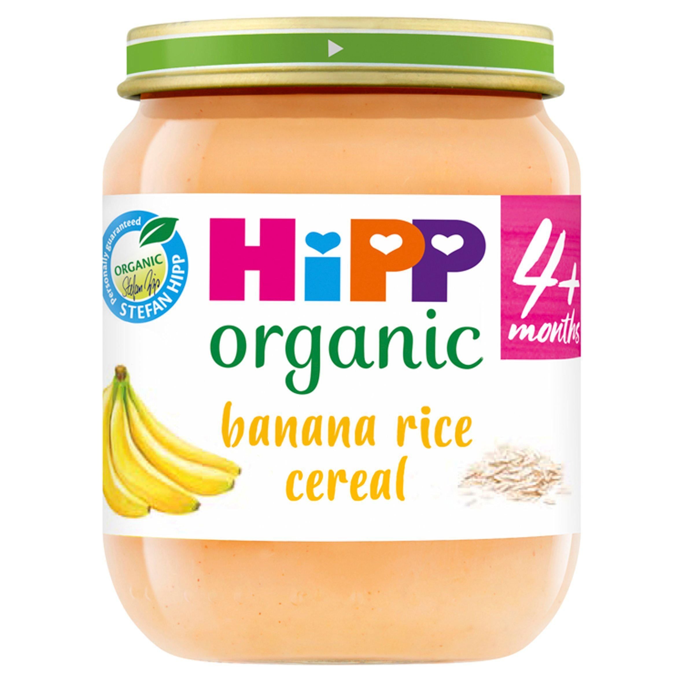 HiPP Organic Banana Rice Cereal Baby Food Jar 4+ Months 125g