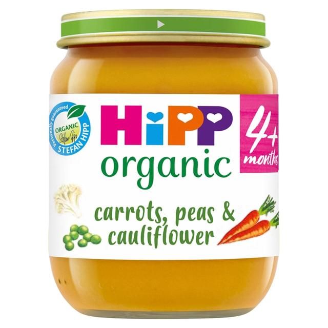 HiPP Organic Carrots Cauliflower & Peas Baby Food 4+ months   125g