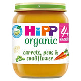 HiPP Organic Carrots Cauliflower &amp;amp; Peas Baby Food 4+ months   125g