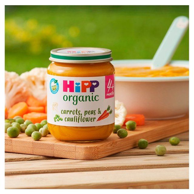 HiPP Organic Carrots Cauliflower &amp;amp; Peas Baby Food 4+ months   125g