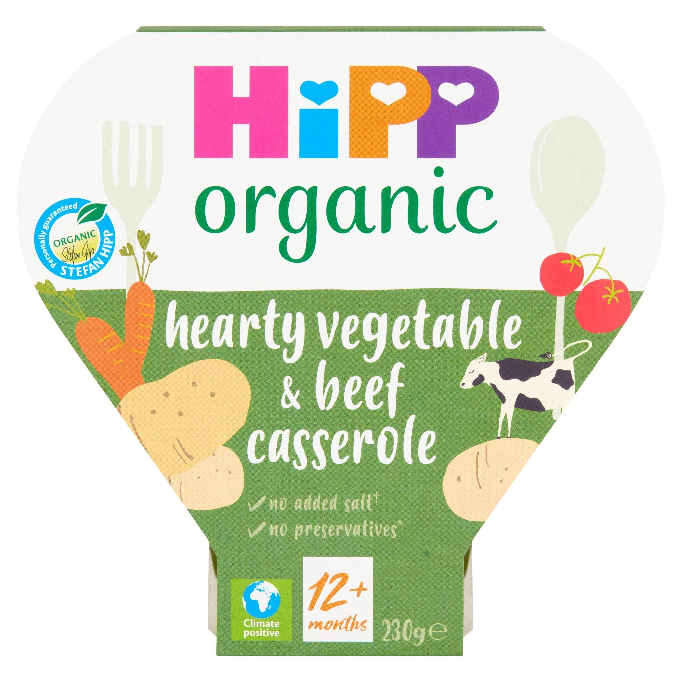 HiPP Organic Hearty Vegetable &amp;amp; Beef Casserole Toddler Tray Meal 1-3 Years 230g