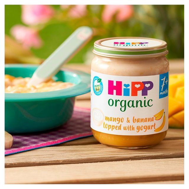 HiPP Organic Mango &amp;amp; Banana topped with yogurt Baby Food Jar 7+ Months    160g