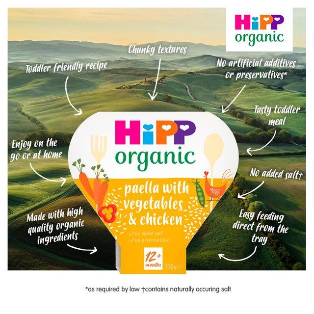 HiPP Organic Paella with Veg &amp;amp; Chicken Toddler Tray Meal 1-3 Years    230g