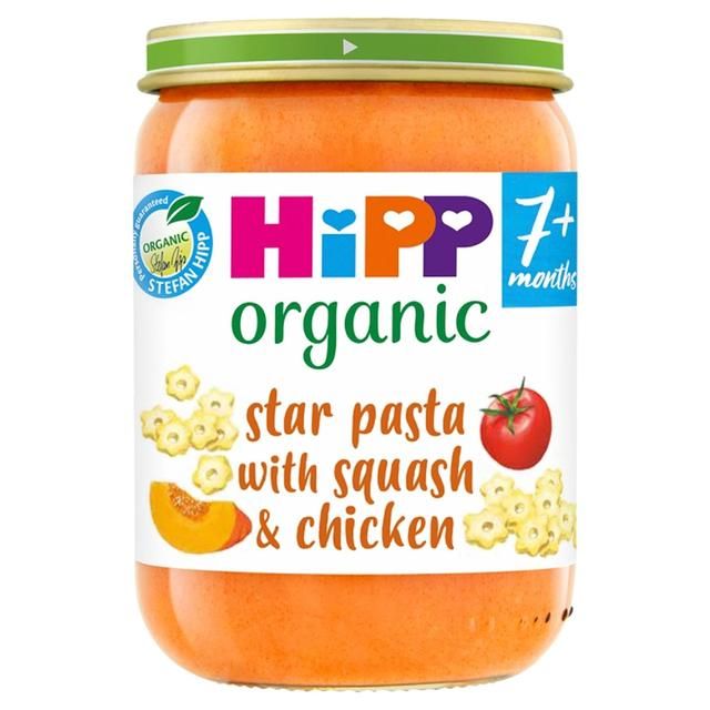 HiPP Organic Star pasta with Squash & Chicken Baby Food Jar 7+ Months    190g