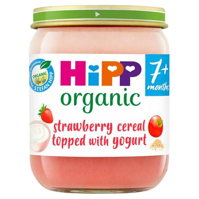 Hipp Organic Strawberry Cereal Topped with Yogurt Baby Food Jar 7+ Months 160g