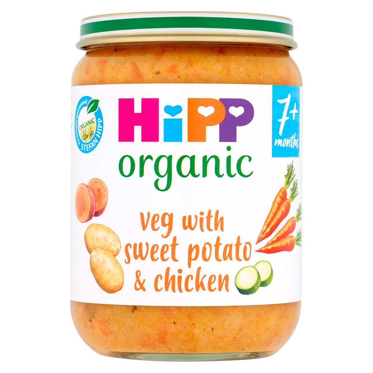 HiPP Organic Veg With Sweet Potato &amp;amp; Chicken Baby Food Jar 7+ Months 190g