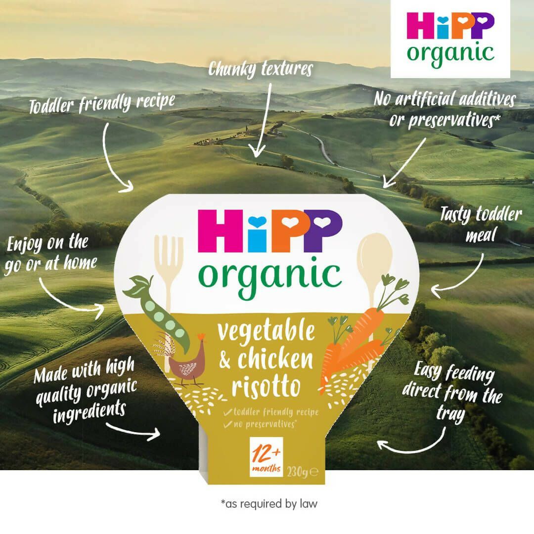 HiPP Organic Vegetable &amp;amp; Chicken Risotto Toddler Tray Meal 1-3 Years