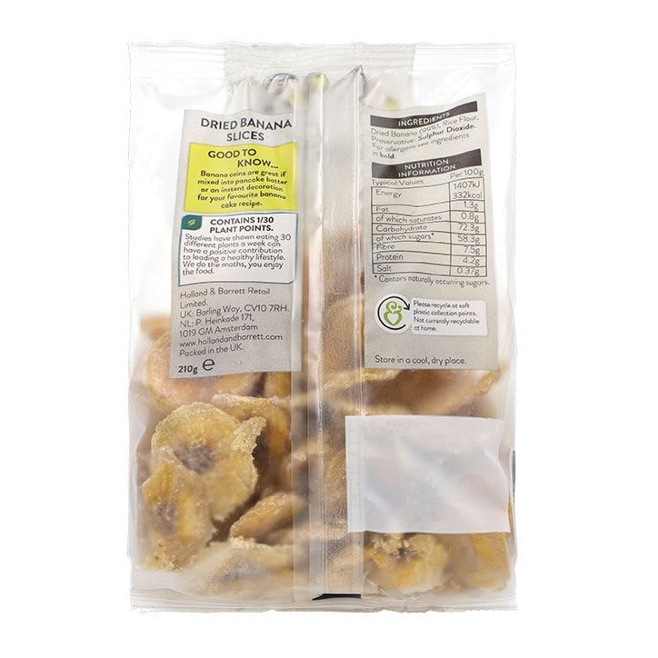 Holland &amp;amp; Barrett Chewy Banana Coins 210g