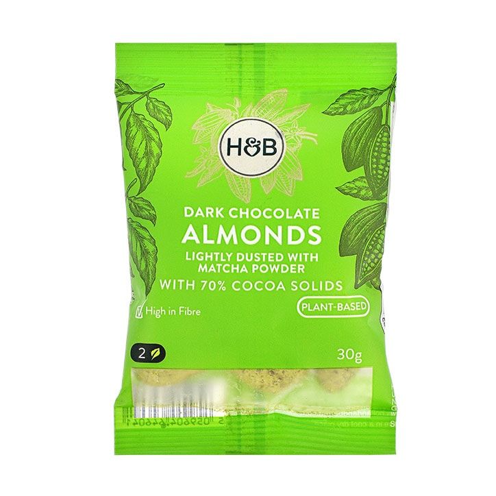 Holland &amp;amp; Barrett Dark Chocolate Matcha Coated Almonds 30g