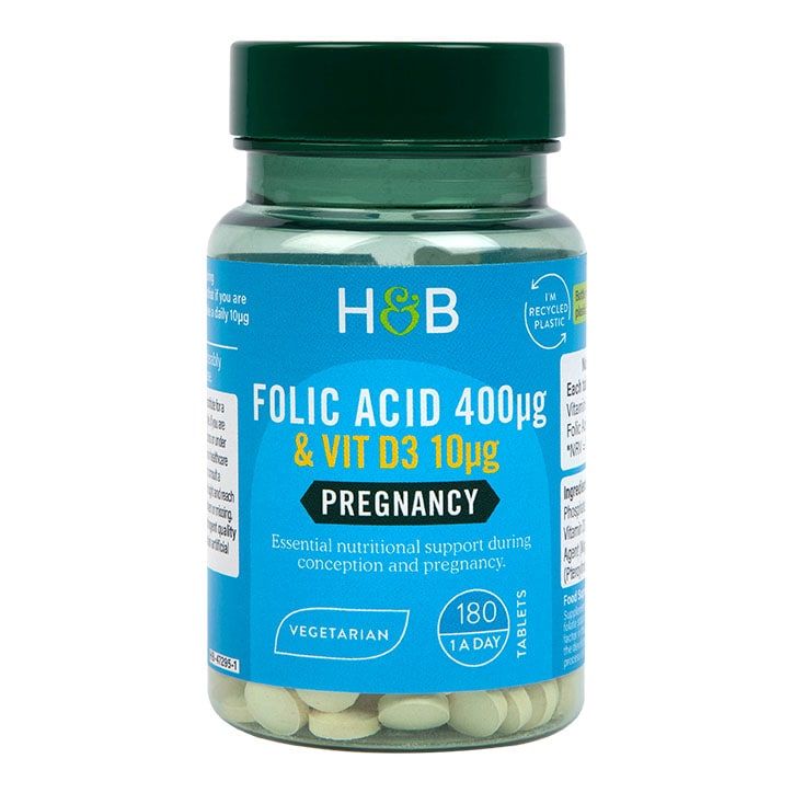 Holland & Barrett Folic Acid & Vitamin D3 180 Tablets