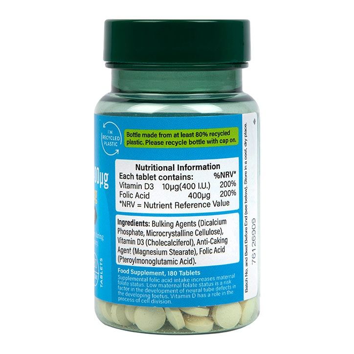 Holland &amp;amp; Barrett Folic Acid &amp;amp; Vitamin D3 180 Tablets