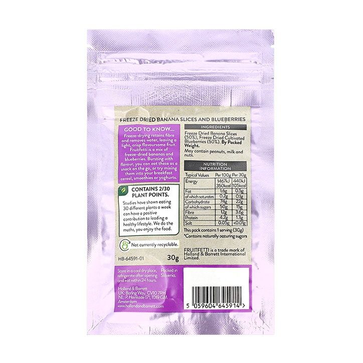 Holland &amp;amp; Barrett Fruitfetti Banana &amp;amp; Blueberry 30g