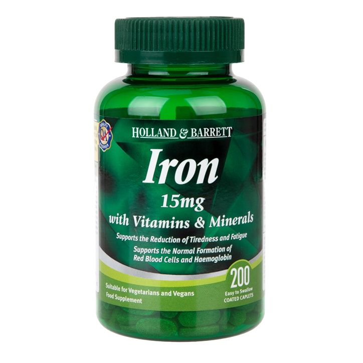 Holland &amp;amp; Barrett Iron 15mg with Vitamins &amp;amp; Minerals 200 Caplets