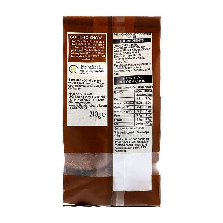 Holland &amp;amp; Barrett Milk Chocolate Dates 210g