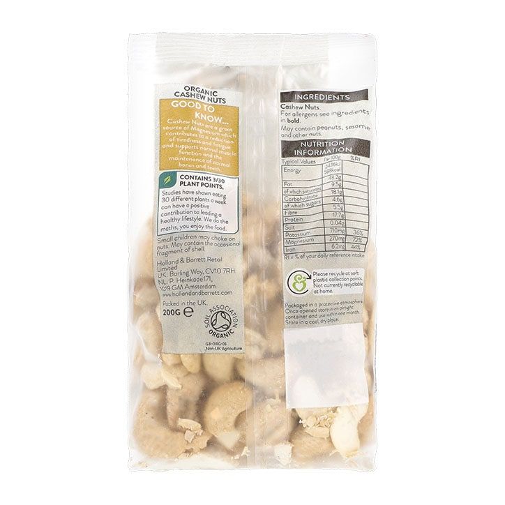 Holland & Barrett Organic Cashew Nuts 200g