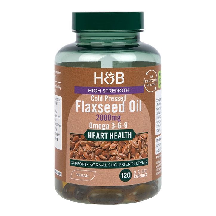 Holland &amp;amp; Barrett Vegan High Strength Flaxseed Triple Omega 3-6-9 Oil 120 Capsules