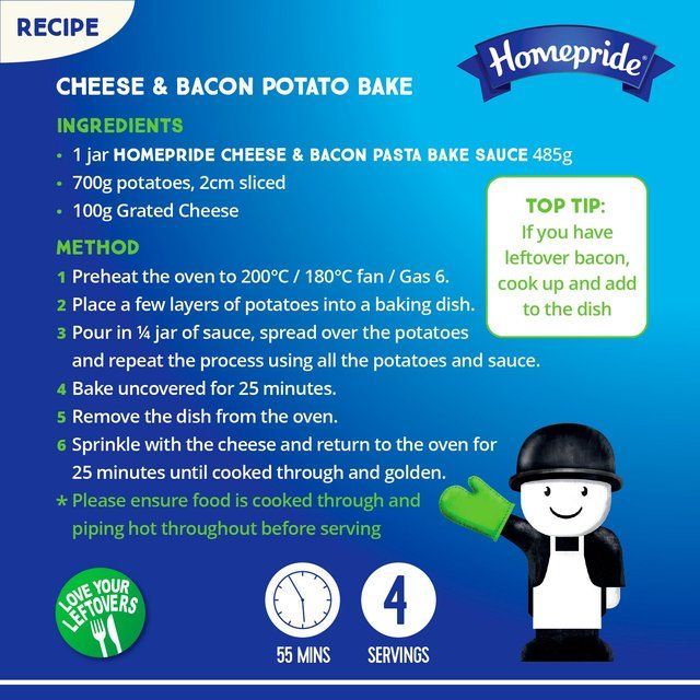 Homepride Cheese &amp;amp; Bacon Pasta Bake    485g
