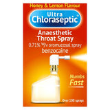 Honey &amp;amp; Lemon Flavour Ultra Chloraseptic Anaesthetic Throat Spray 0.71% w/v Oromucosal Spray (Benzocaine) - 15ml